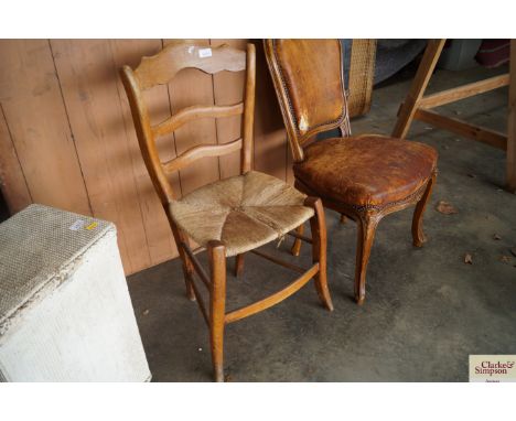 A ladder back dining chair