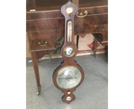 A Victorian rosewood cased mercury tubed barometer in good condition - NO RESERVE