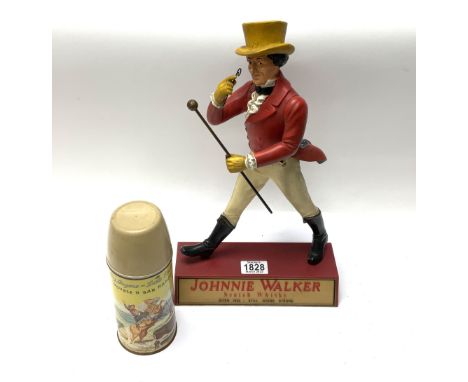 A Johnnie Walker composite Advertising display figure, 40cm and an original Roy Rogers kids flask.