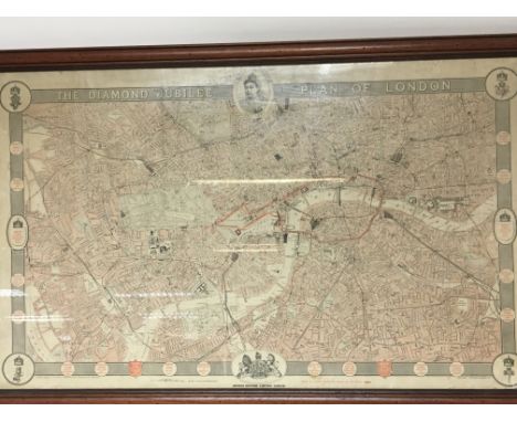 A Victorian street map of The Queens Diamond Jubilee route produced by Dunlop Tyres.