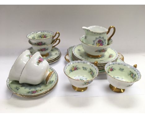 A Shelley tea service in Crochet pattern.