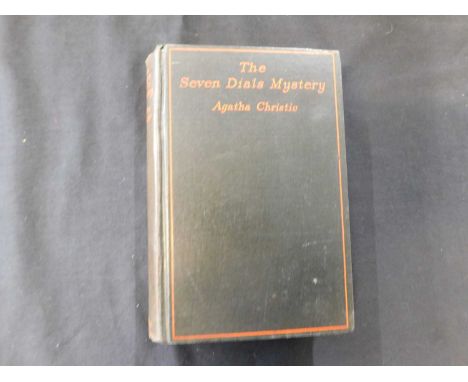 AGATHA CHRISTIE: THE SEVEN DIALS MYSTERY, London, W Collins, 1929 first edition, 6pp adverts at end, original black cloth red