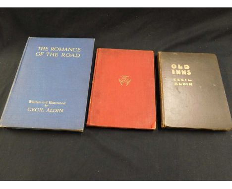 CECIL ALDIN: 2 Titles: THE ROMANCE OF THE ROAD, London, Eyre &amp; Spottiswoode, 1928 first edition, plates and map collated 