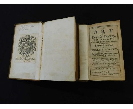 EDWARD BYSSHE: THE ART OF ENGLISH POETRY VOL THE THIRD AND FOURTH WHICH WITH THE TWO FORMER VOLUMES MAKE A COMPLEAT COMMON-PL