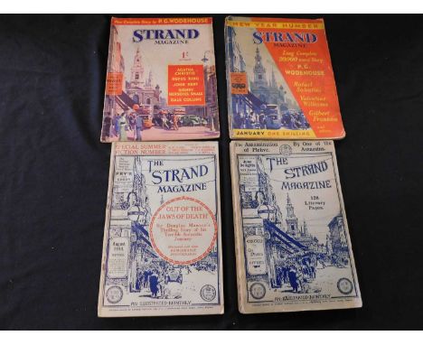 P G WODEHOUSE: 4 Titles: "THE STRAND MAGAZINE" comprising DEEP WATERS, 1910 first edition in vol 39 number 234, "THE EPISODE 