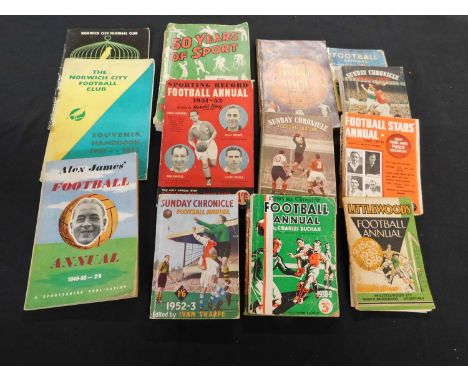 Shoebox - Assorted vintage football annuals plus assorted Norwich City Football Club handbooks including six 1939-50 (27)