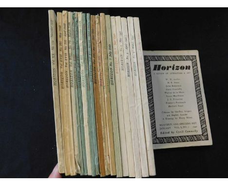 CYRIL CONNOLLY (Ed): HORIZON A REVIEW OF LITERATURE AND ART, 1940 vol 1 numbers 1 to 7, vol 2 number 12, 1941 vol 3 numbers 1
