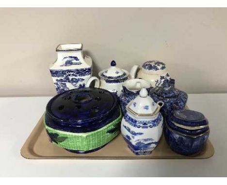A tray of Ringtons chintz teapot, Ringtons caddy, Maling rose bowl etc 