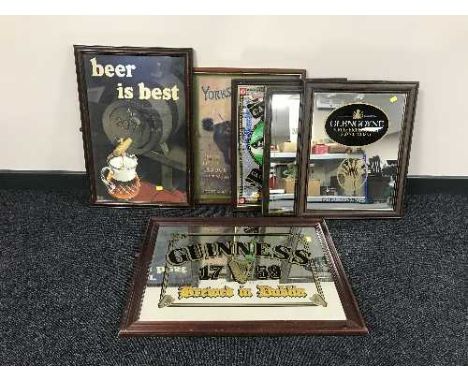 Six assorted advertising pictures / mirrors inc. Yorkshire Relish, McCallum Scotch Whiskey, Castle Eden Brewery etc 