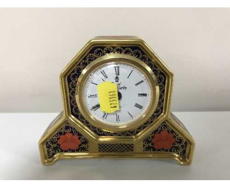 A Royal Crown Derby Old Imari table clock 