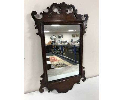 A mahogany Chippendale style wall mirror 