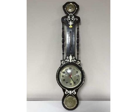 An Italian combined barometer/thermometer/wall clock
