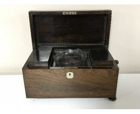A 19th century rosewood tea caddy