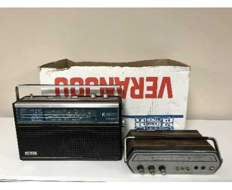 Two boxes containing a quantity of vintage radios