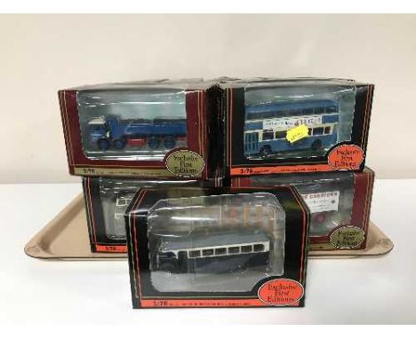 A collection of die cast vehicles - exclusive first edition - buses 