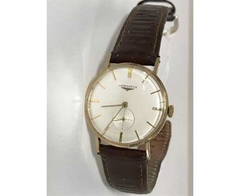 A Gents vintage Longines 9ct gold wristwatch