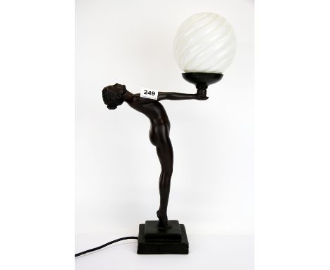 A reproduction Art Deco style table lamp, H. 55cm