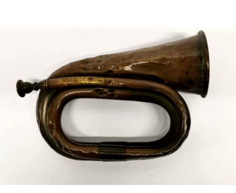 An early hammered brass bugle engraved for the City of London Volunteer Corps First Company.