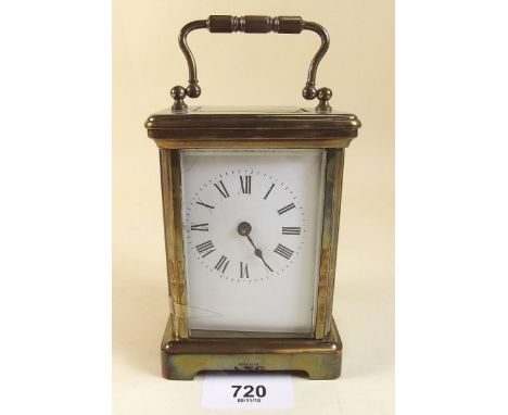 A brass carriage clock - a/f