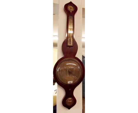 A 19th century mahogany mercury banjo thermometer/barometer by A. Camotti, Halifax