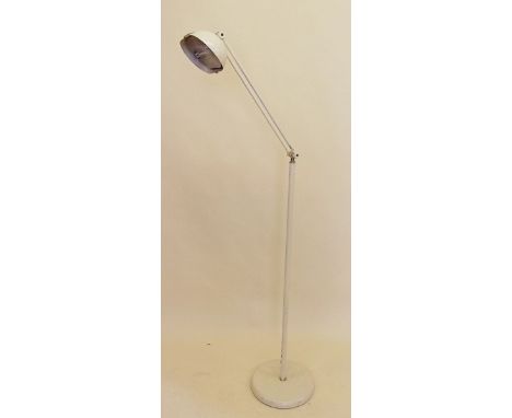 A 1950's retro cream and gilt floor standing anglepoise lamp