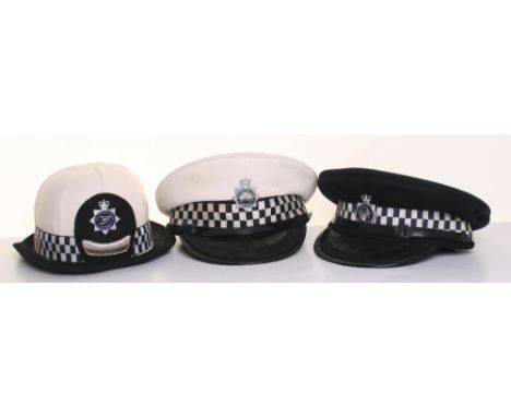 Obsolete Metropolitan Police Senior Officers Caps, all being EIIR examples, consisting of Women’s Police cap with chrome and 