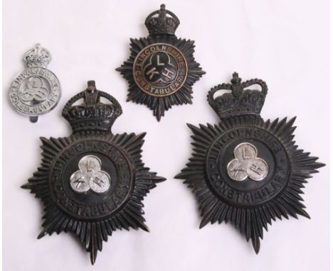 Lincolnshire Constabulary Badges, Kings crown black star helmet plate,1 x Kings crown black shako badge,  1 x Kings crown chr