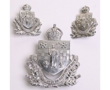 Paisley Burgh Police Helmet Badge, kings crown, chrome coat of arms, complete with two lug fittings on the reverse, with a pa