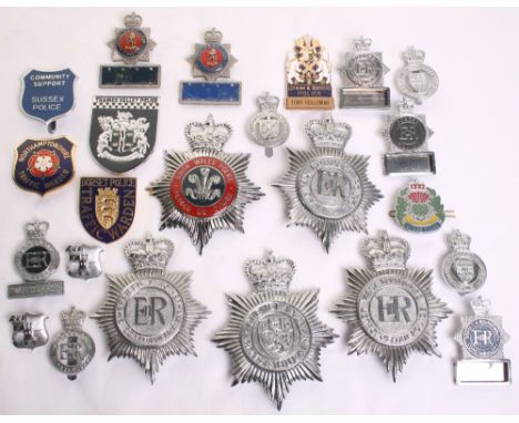 Quantity of Obsolete British Police Helmet Plates / Cap Badges all being EIIR period, various forces including, Sheffield & R