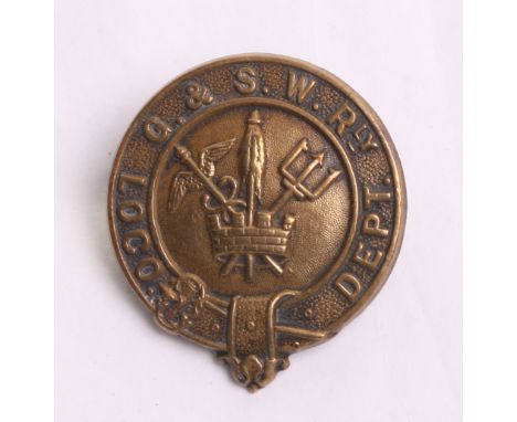 Glasgow &amp; South Western Railways Locomotive Department Cap Badge, garter with G.&amp;S.W. RLY LOCO DEPT and crown to cent
