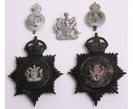 Nottinghamshire Constabulary, Kings crown, black star, chrome cofa centre helmet plate, Kings crown black star, chrome peacoc