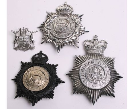 Nottingham City Police, Kings crown, black wreath/ star, white metal centre helmet plate (one tip of star is missing) Kings c