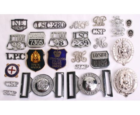 Selection of Scottish Police Badges and Insignia, consisting of oval Strathclyde Police badge,  City of Glasgow Police oval b