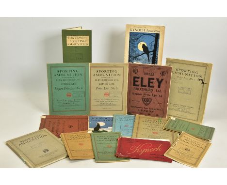 AMMUNITION SALES PRICE LIST BY KYNOCH, ELEY &amp; NOBLE, namely:- Kynoch Ammunition &amp; Gunpowder price list 1898-1899, Kyn