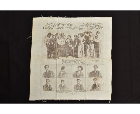 ABBEY THEATRE (DUBLIN) ARCHIVE, 'The Abbey Handkerchief' A Large Irish Linen printed handkerchief, 44.5cm x 47cm, sold by the