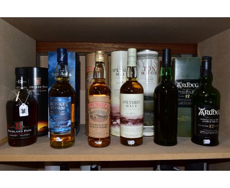SINGLE MALT, five bottles of Single Malt Scotch Whisky, comprising one bottle of Highland Park, distilled at Kirkwall, Orkney