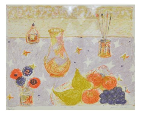 An Andre Bicat artists' proof lithograph, Table Top, signed in pencil