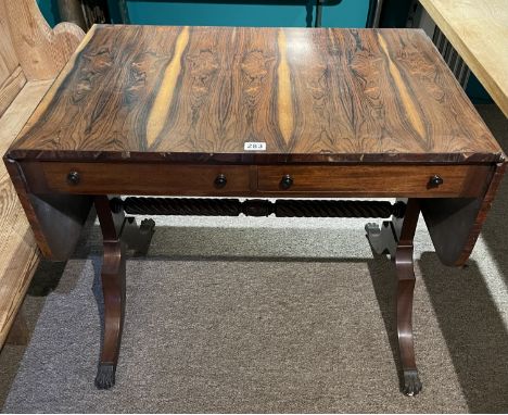 Rosewood Sofa Table With Two Drawers