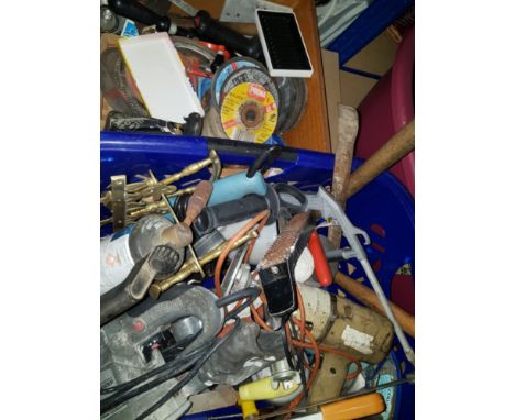 2 BOXES OF ASSORTED TOOLS INC SANDERS ETC