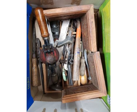 BOX OF VINTAGE TOOLS