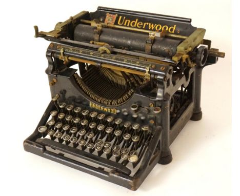 EARLY 20th CENTURY 'UNDERWOOD' TYPEWRITER
Made in U.S.A., Patented details marked, one end key marked 'Sculthorps for Typewri