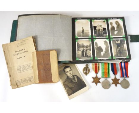 WWII BRITISH MEDAL GROUP
comprising 1939-45 Star; Africa Star; Defence and War Medals, together with Soldiers's Service and P