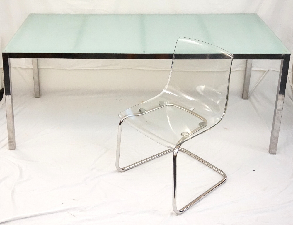 Ikea Torsby Dining Table With An Opaque Gl Top On A Chrome Stand Lot 500 Ikea Torsby Dining Table With An Opaque Gl Top On A Chrome Stand