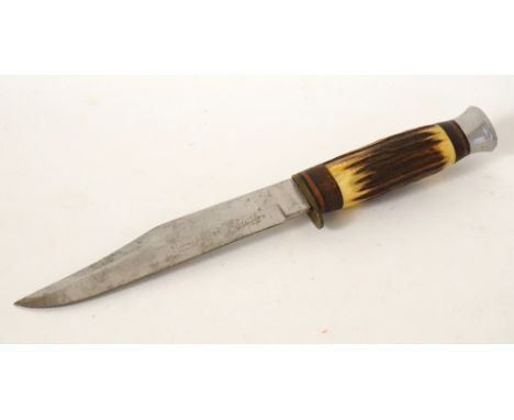 VINTAGE "BOWIE" KNIFE
with horn grip, the blade marked 'J.Nowill & Sons, Sheffield, England. Established A.D.1700', 26.2cm to