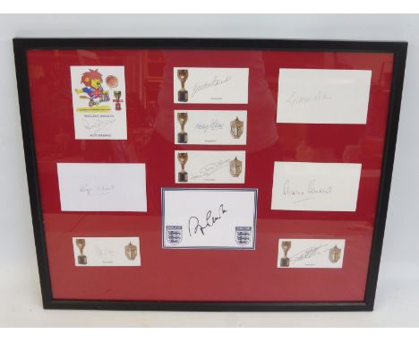 A collection of original 1966 England World Cup signatures comprising six originally signed on cards from the 1966 World Cup,