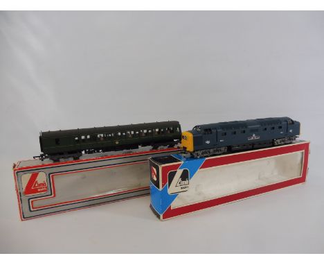 A boxed Lima Class 55 locomotive and a Class 117/2 diesel locomotive. 