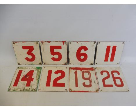 Eight enamel sign Wimbledon FC row markers.