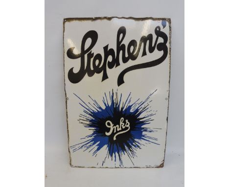 A Stephens' Inks rectangular enamel sign, dated January 1935, 15 1/2 x 23".