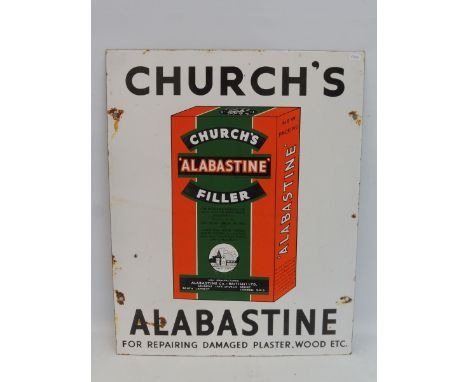 A Church's Alabastine pictorial packet enamel sign, 16 x 20".