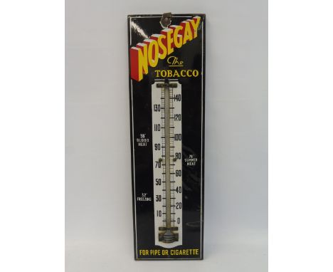A Nosegay Tobacco enamel thermometer sign, lacking tube, 7 x 24". 